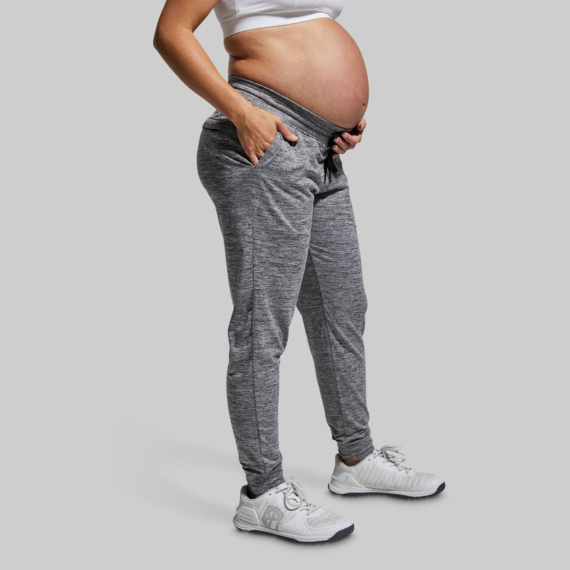 Maternity Rest Day Athleisure Jogger (Heather Grey)