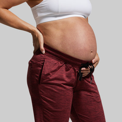 Maternity Rest Day Athleisure Jogger (Maroon)