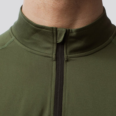 Men's Zip Neck Athleisure Long Sleeve (Tactical Green)