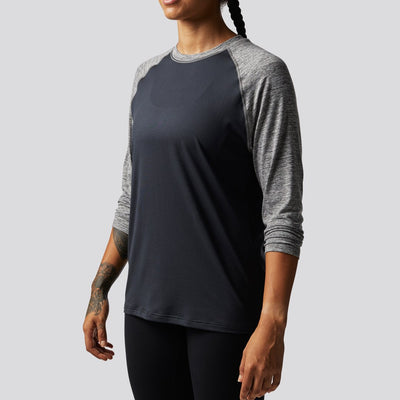 Unisex Athleisure Raglan (Black/Heather Grey Sleeves)