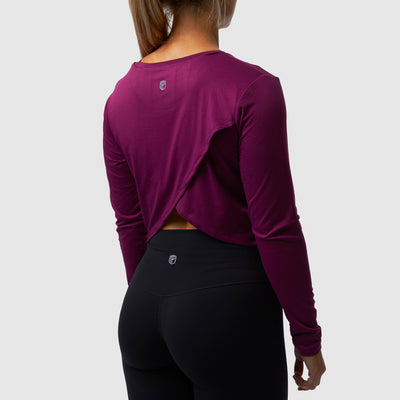 Cross You Off Cropped Long Sleeve (Magenta)