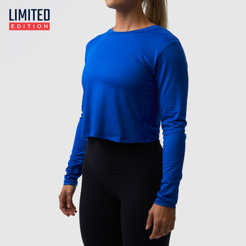 Cross You Off Cropped Long Sleeve (Electric Royal)